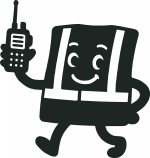 Checkmate Productions walkie-talkie mascot